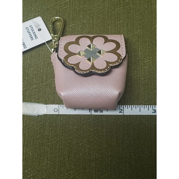 Pink Floral Design Clip On Key Chain Airpod Case | Gift / Stocking Stuffer - Picture 5 of 5